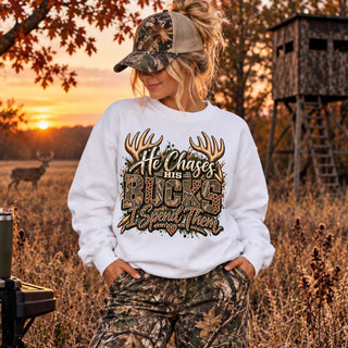 HE CHASES HIS BUCKS