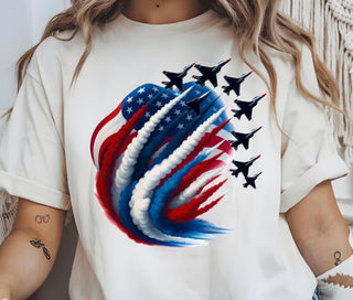 RED WHITE AND BLUE JETS