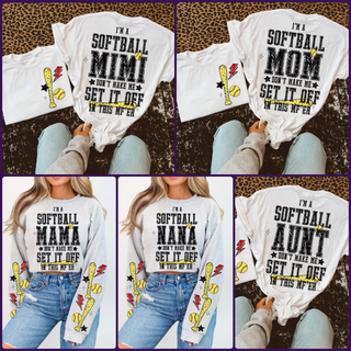 SET IT OFF SOFTBALL SNARKY (choose name in design choice area)